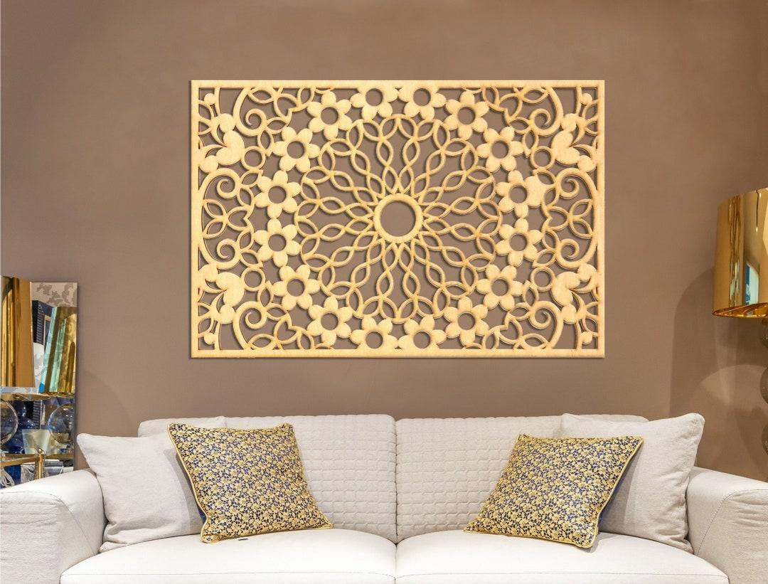 laser-cut-mdf-decorative-wall-panel Intricate MDF decorative wall panel produced with CO2 laser cutting and engraving