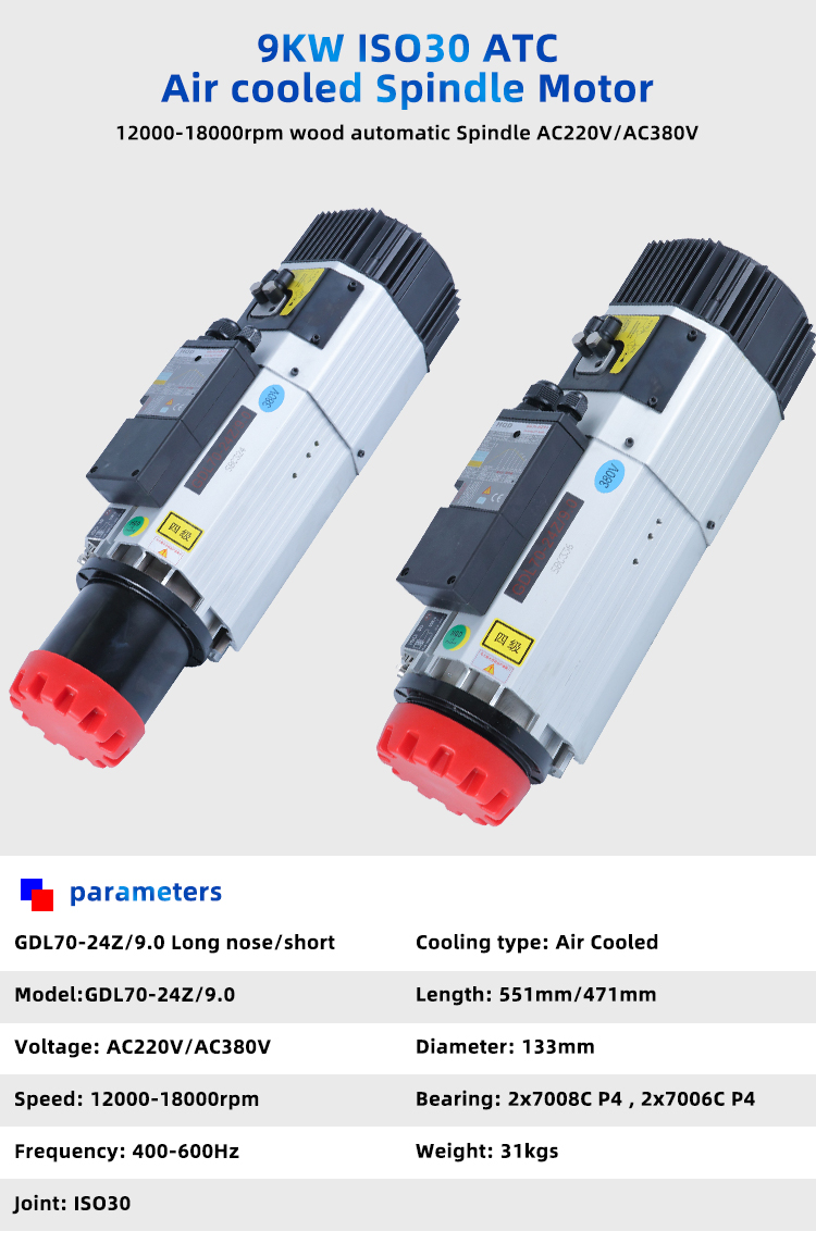 HQD-Automatic-Tool-Change-Spindle-9KW-ISO30-220V-380V-ATC-air-Cooled-Spindle-motor-for-woodworking (4)